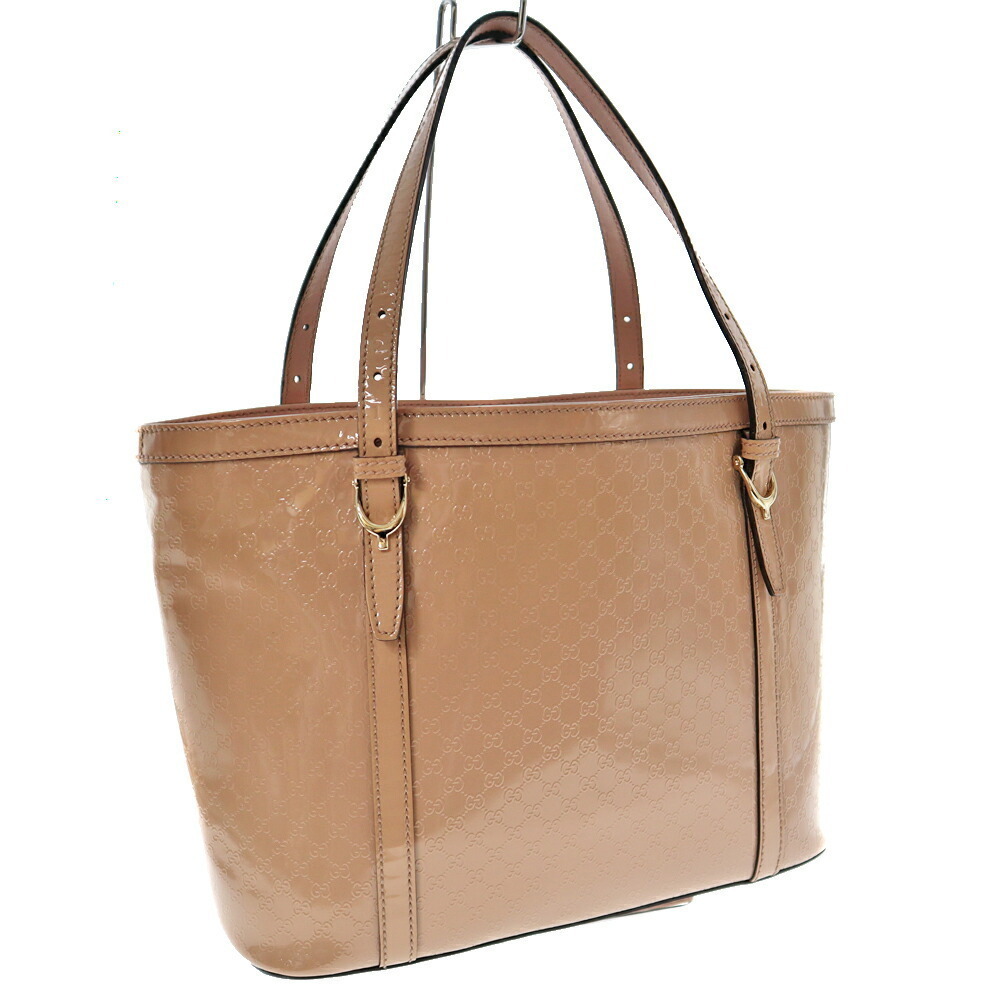 Gucci Patent Vernis Leather Tote Bag Pink